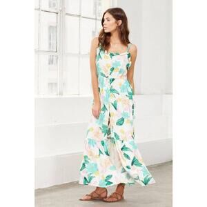 CLEOBELLA Mindy Midi Floral Tropical Dress Size S Vacation Beachy Garden Wedding